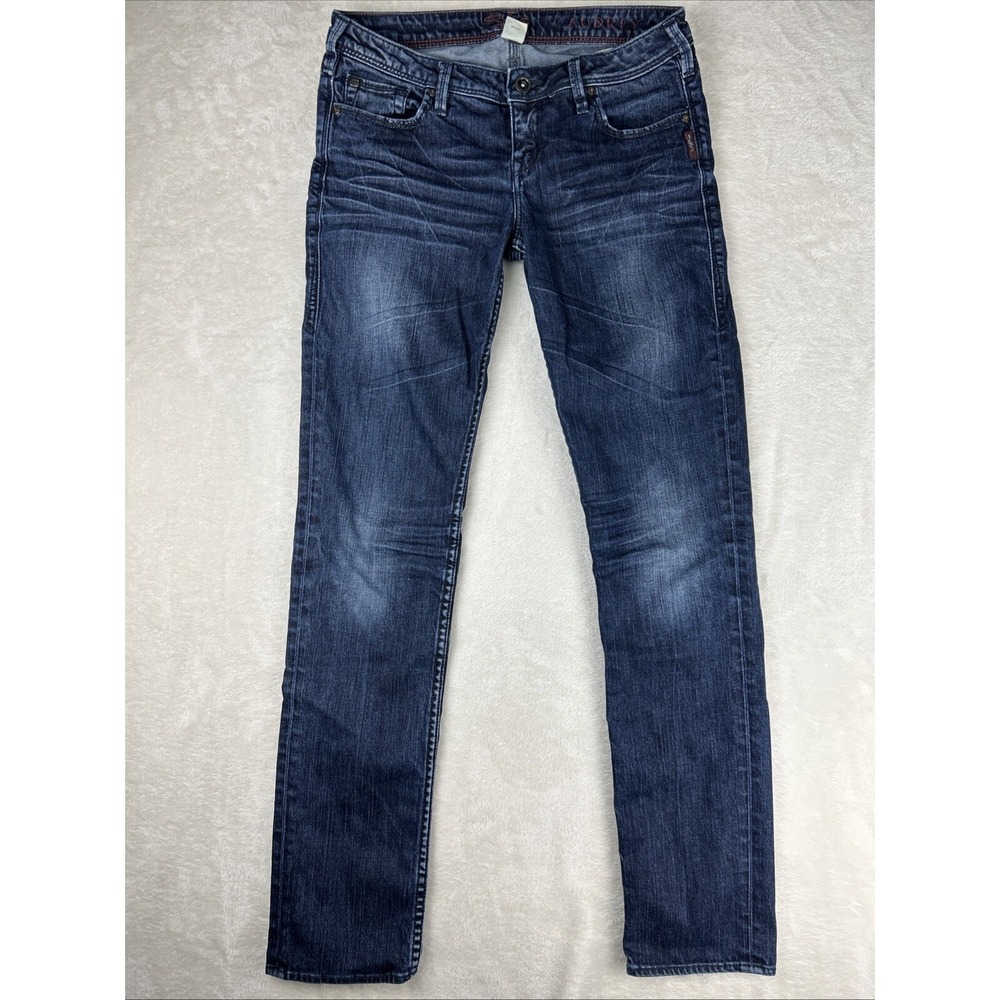 Silver Jeans Audrey Skinny Women's 29 x 33 Medium Blue Stretch Denim Distressed